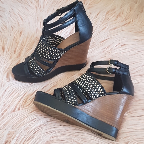 Aldo woven & wooden wedges - Picture 4 of 10